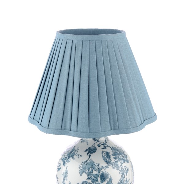 (image for) Laura Ashley Maltby Table Lamp Blue Ceramic and Antique Brass With Shade
